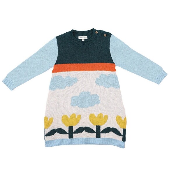 Munich Blue Baby Girl Toddler Infant Child Lot Of 3 Sweater Dresses 12-18 Months - Picture 4 of 16